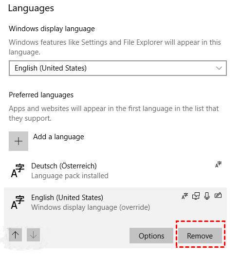 Remove Language Pack